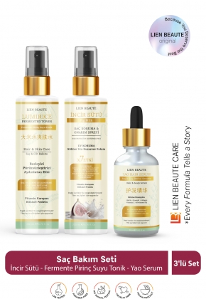 İncir Sütü Sprey, Fermente Pirinç Suyu Tonik, Yao Saç ve Saç Derisi Serum Saç Bakım Seti İncir Sütü Sprey, Fermente Pirinç Suyu Tonik, Yao Saç ve Saç Derisi Serum Saç Bakım Seti